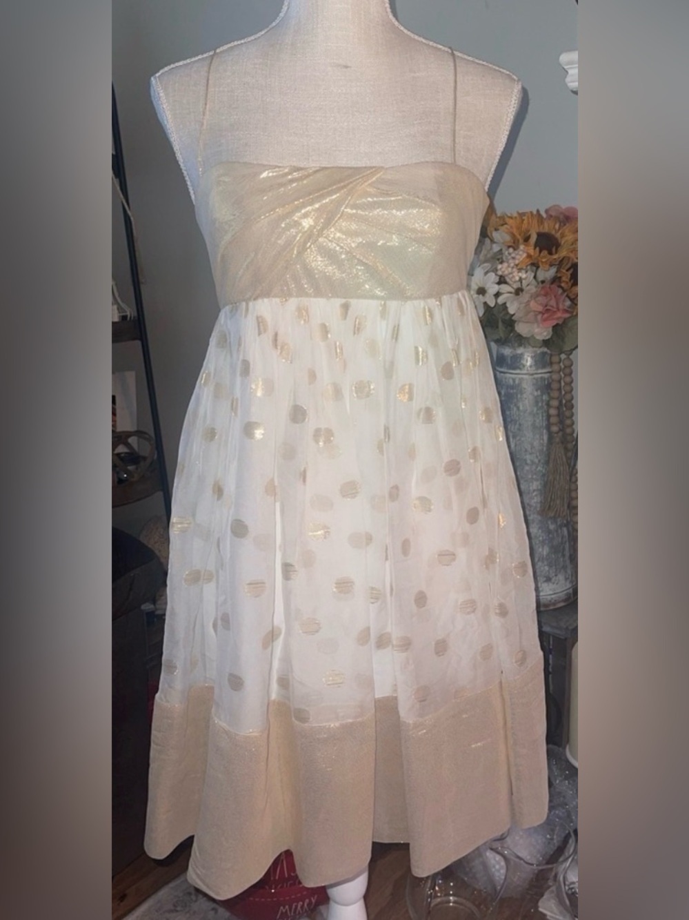 Marchesa Notte Strapless Tea-Length Dress | Size 2 | EUC